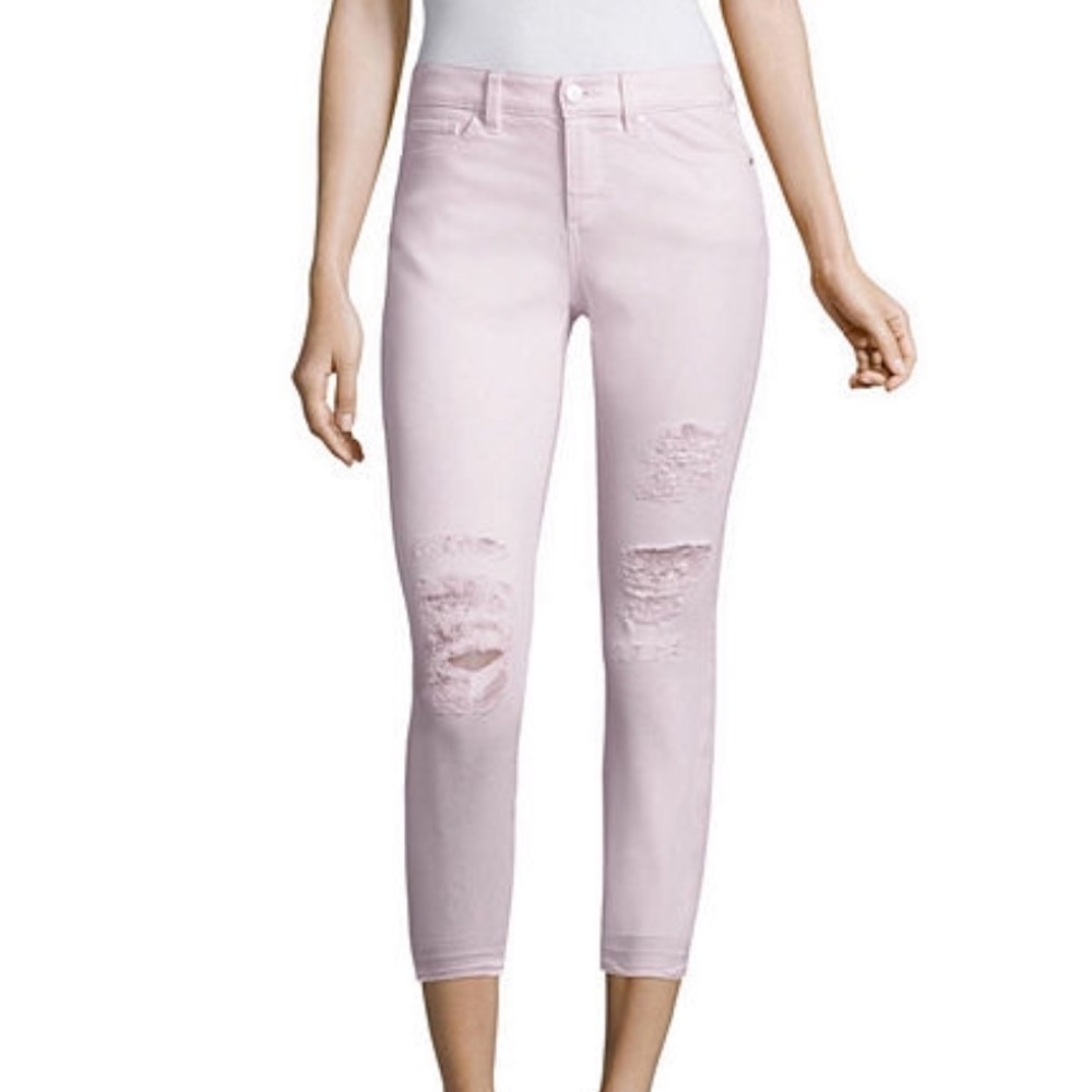 Plus size mint distressed jeans
